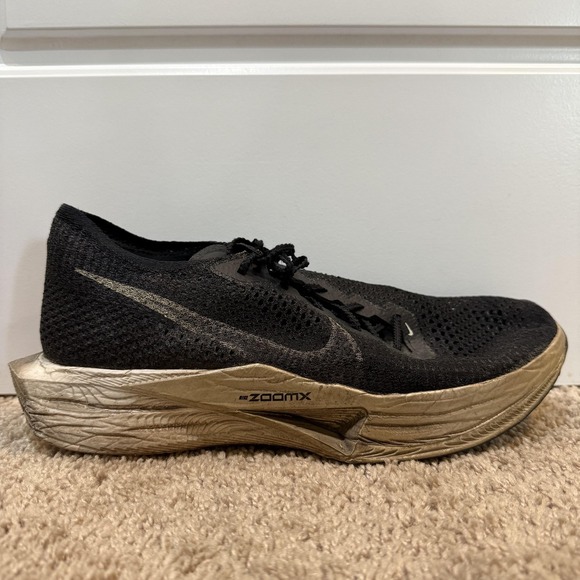 Nike Vaporfly 3 Shoes Mens Size 10.5‎ Black Gold Flyknit ZoomX Racing DV4129-001